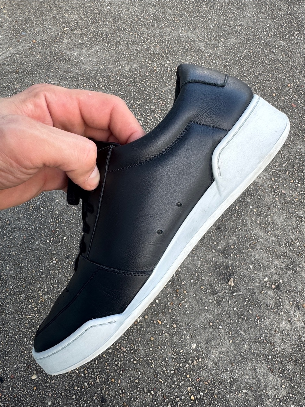 Oliver Cabell Black Leather Sneakers with White Soles 42 EU/9 US - Made In Italy - Picture 8 of 12